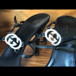 Gucci Shoes - Gucci Heels size 10.5. Black silk straps. Gucci Shoes - Gucci Heels size 10.5. Black silk straps.